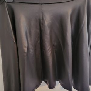 Black liquid skater skirt.